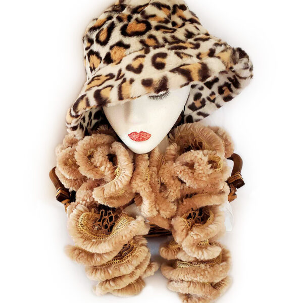 Walk on the Wild Side - Leopard Print Hat & Faux Fur Scarf